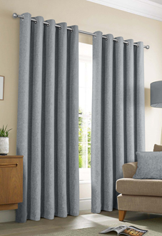 Amberley Eyelet, Nickel - Ready Made Curtains